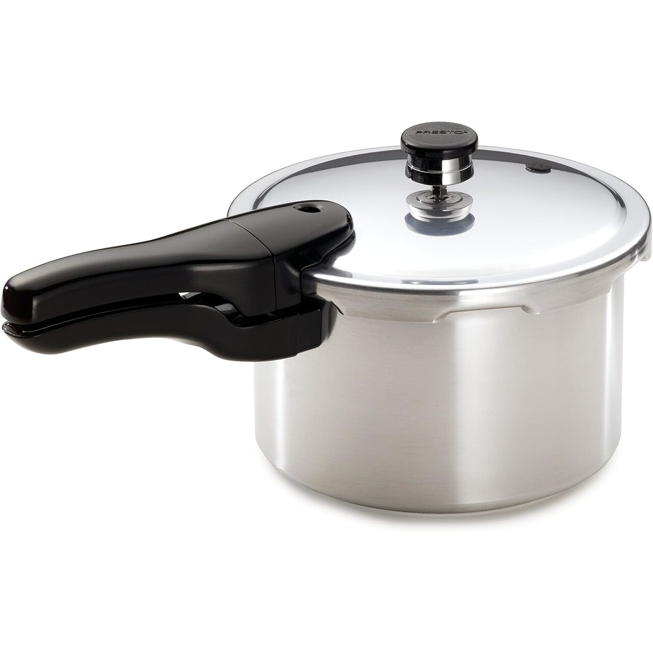 Presto Aluminum Pressure Cooker for Quick Flavorful Meals with Cover Lock Indicator Cooking Rack and Helper Hand, Heavy Gauge Aluminum, 4 Quart